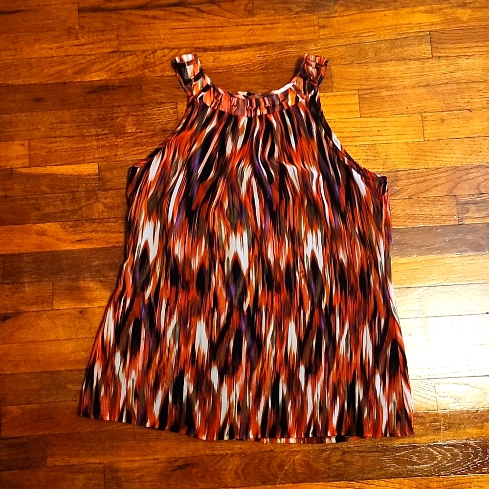 🔥SALE Calvin Klein Women's Sleeveless Multi-Colored Blouse